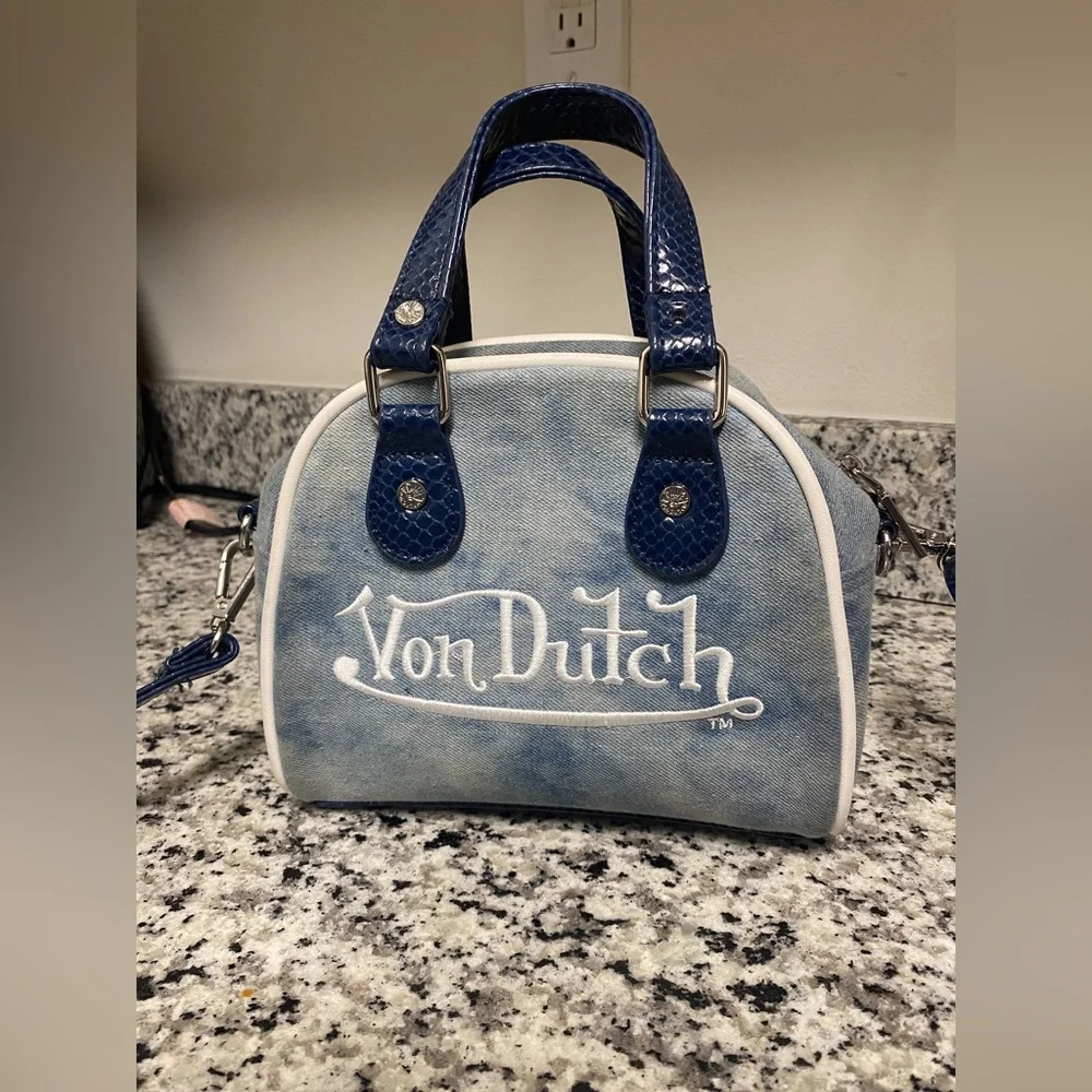 Von Dutch | Bags | Von Dutch Blue Denim Bowling Bag | Poshmark